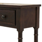 Console rustique avec 2 tiroirs et étagère inférieure - Naturel / Expresso / Ivoire / Gris / Bleu