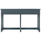 Console rustique avec 2 tiroirs et étagère inférieure - Naturel / Expresso / Ivoire / Gris / Bleu