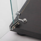Vitrine à 5 étagères en verre trempé noir/blanc et bois massif avec portes doubles – Simple