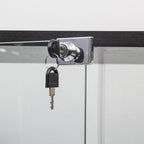 Vitrine à 5 étagères en verre trempé noir/blanc et bois massif avec portes doubles – Simple