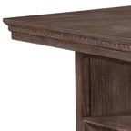 Table de salle à manger en bois brun, hauteur comptoir, avec casier à vin, porte-verres et portes coulissantes – 4 places
