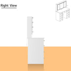 Coiffeuse Blanche / Noire avec 9 tiroirs, 3 miroirs et éclairage LED – Simple