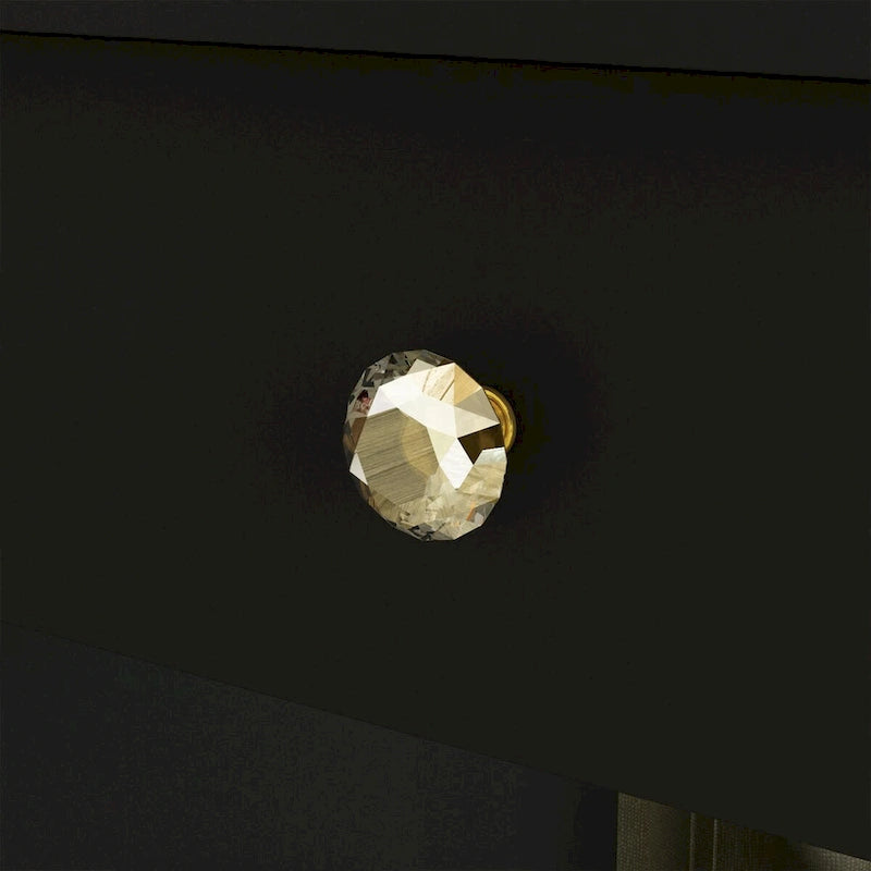 Coiffeuse Blanche / Noire avec 9 tiroirs, 3 miroirs et éclairage LED – Simple