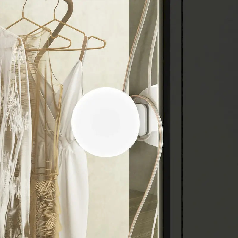 Coiffeuse Blanche / Noire avec 9 tiroirs, 3 miroirs et éclairage LED – Simple