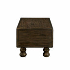 Table basse rectangulaire en bois massif antique marron / expresso avec 4 tiroirs – 101,6 cm de long