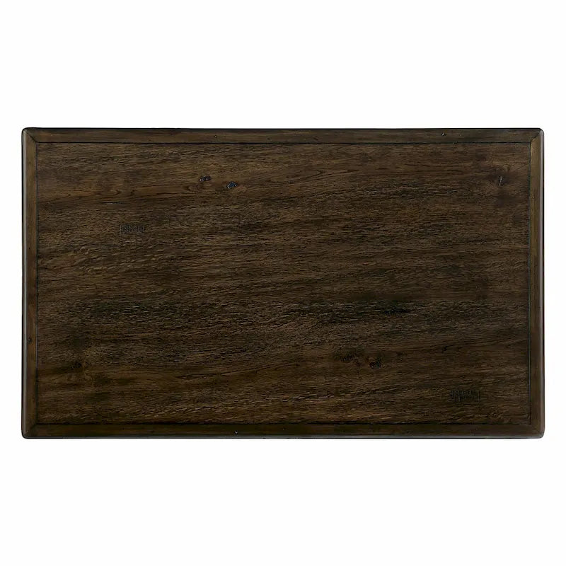 Table basse rectangulaire en bois massif antique marron / expresso avec 4 tiroirs – 101,6 cm de long
