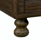 Table basse rectangulaire en bois massif antique marron / expresso avec 4 tiroirs – 101,6 cm de long