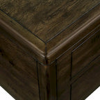 Table basse rectangulaire en bois massif antique marron / expresso avec 4 tiroirs – 101,6 cm de long