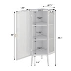 Meuble d'angle 3 étagères en fer et verre trempé noir/blanc avec porte vitrée – Simple