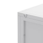 Meuble d'angle 3 étagères en fer et verre trempé noir/blanc avec porte vitrée – Simple