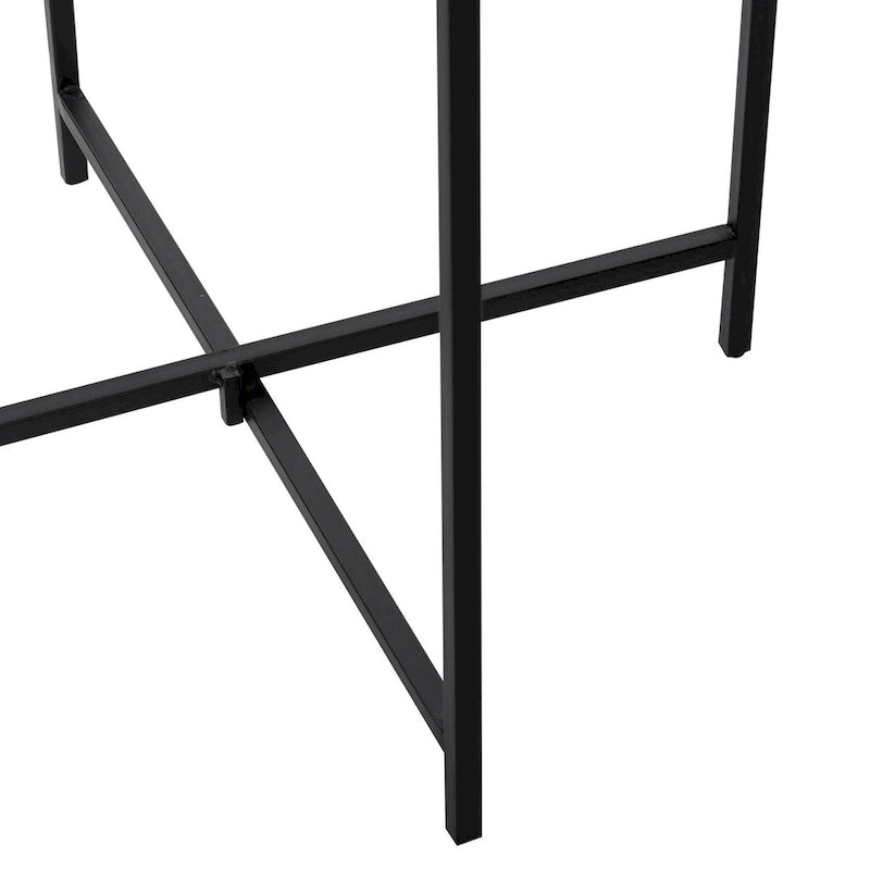 Table d'appoint ronde en terrazzo blanc avec pieds en fer noir – Unité