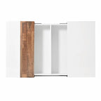 Table basse carrée laquée blanc/noir avec plateau coulissant et rangement dissimulé – 80 cm
