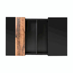 Table basse carrée laquée blanc/noir avec plateau coulissant et rangement dissimulé – 80 cm